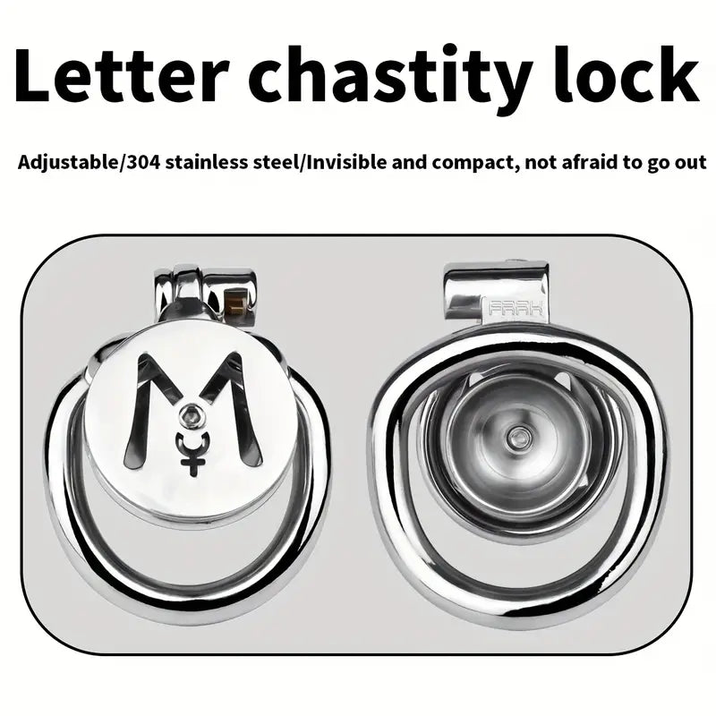 M-shaped Flat Stainless Steel Negative Inverted Chastity Penis Lock Cage