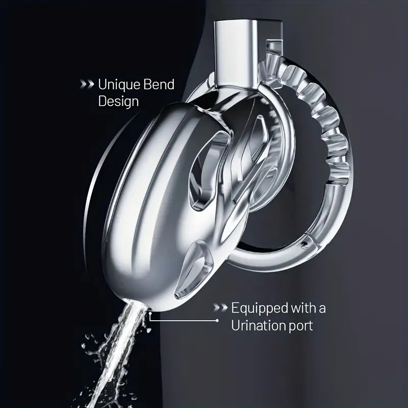 Metal Chastity Lock Adjustable Snap Ring Cock Cage Lock Device Sex Toy