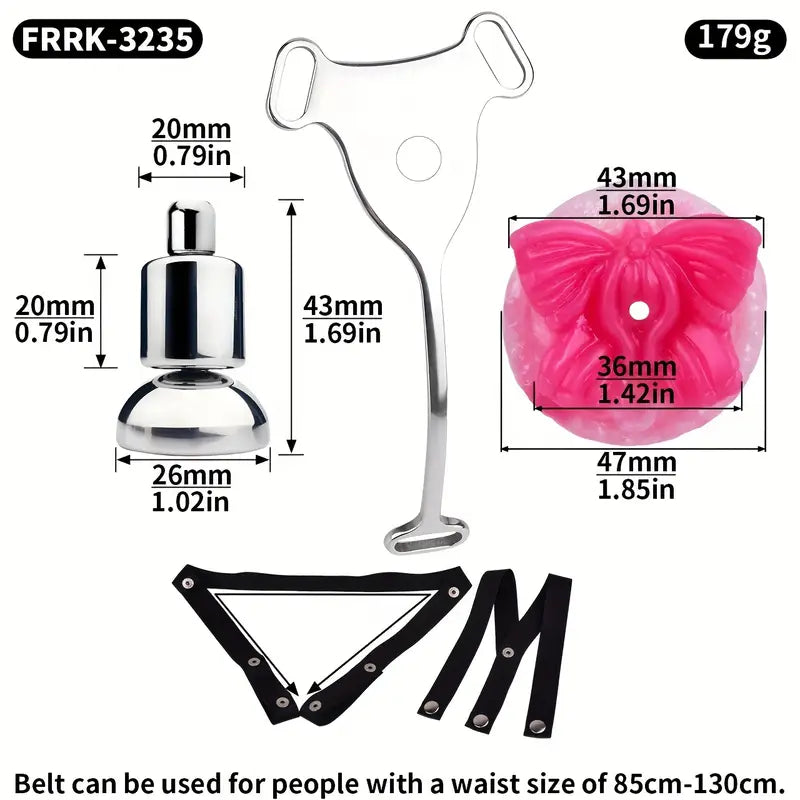 Metal Flat BDSM Butterfly Vaginal Chastity Cage Device Belt For Female Adults