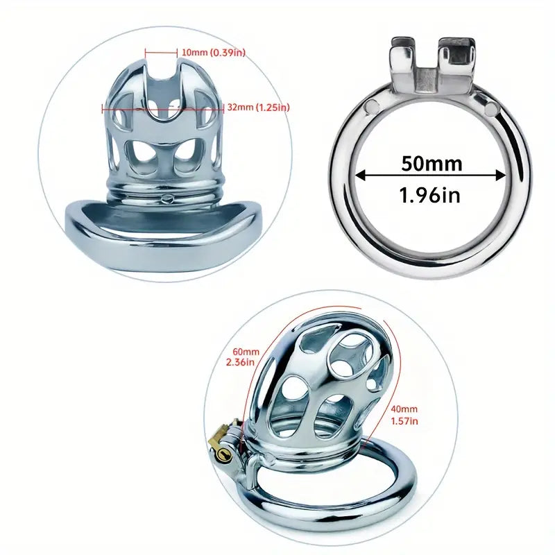 Stainless Steel Male Chastity Cage Hand-Washable Enhances Sexual Pleasure