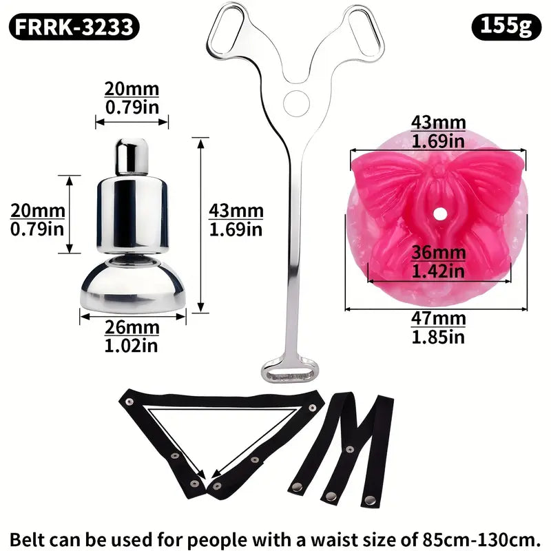 Metal Flat BDSM Butterfly Vaginal Chastity Cage Device Belt For Female Adults