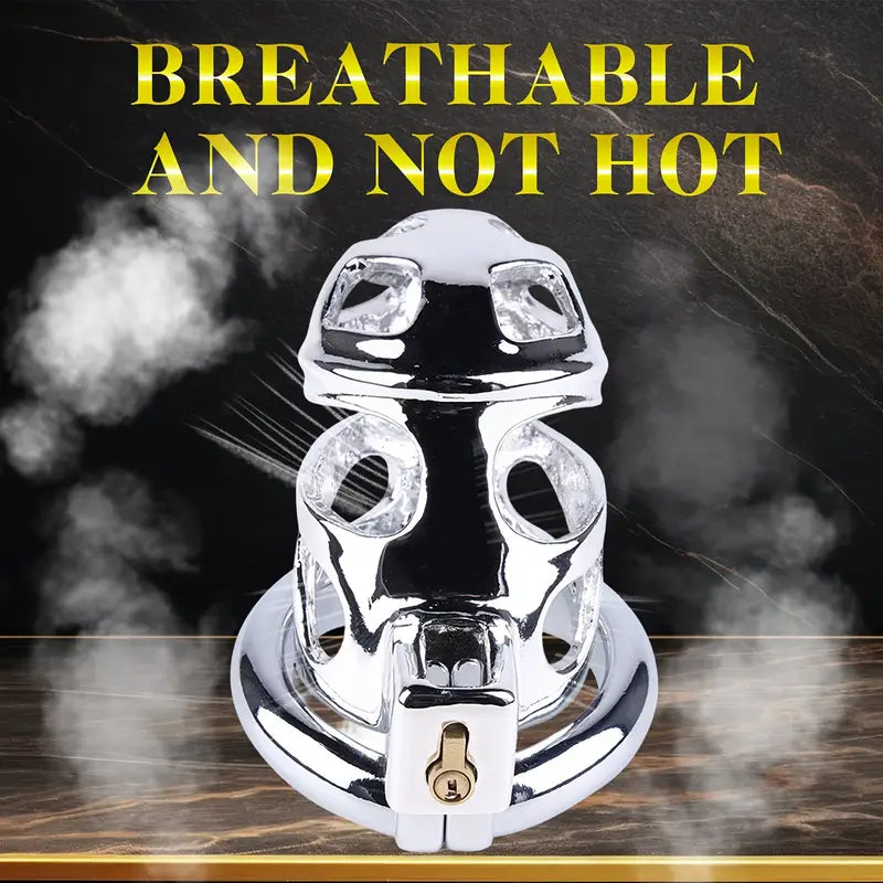 Metal Chastity Cage Hollowed Chastity Device Wear Penis Cage With Lock Key