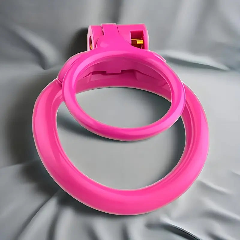 Pink Dual-Axis Penis Ring Adjustable Tension Lightweight Resin Cock Cage