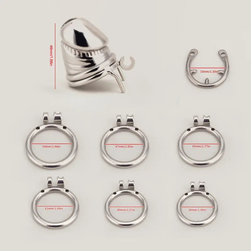 Stainless Steel Penis Cage Men Chastity Lock Belt Fun Bondage Chastity Cage