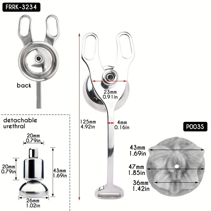 Metal Flat BDSM Butterfly Vaginal Chastity Cage Device Belt For Female Adults