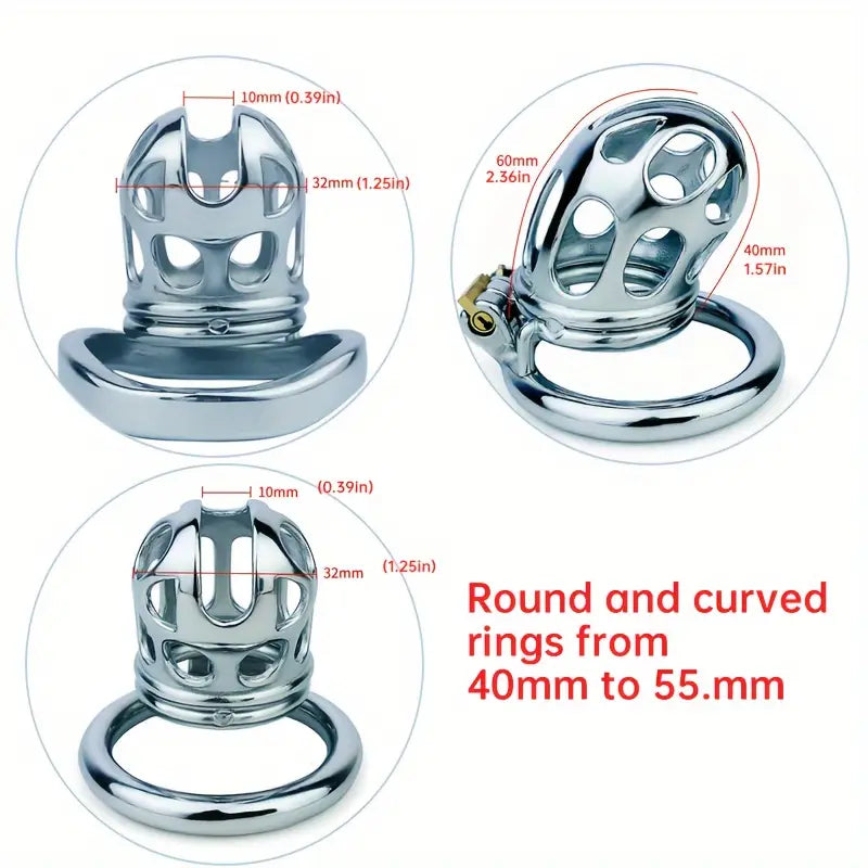 Stainless Steel Male Chastity Cage Hand-Washable Enhances Sexual Pleasure