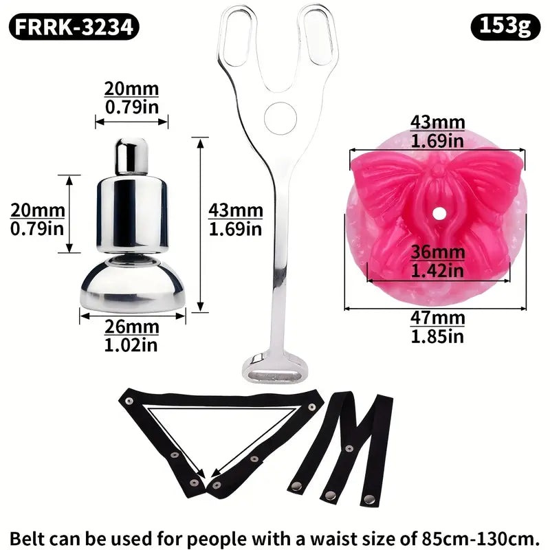 Metal Flat BDSM Butterfly Vaginal Chastity Cage Device Belt For Female Adults