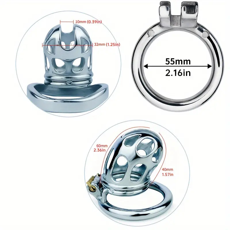 Stainless Steel Male Chastity Cage Hand-Washable Enhances Sexual Pleasure