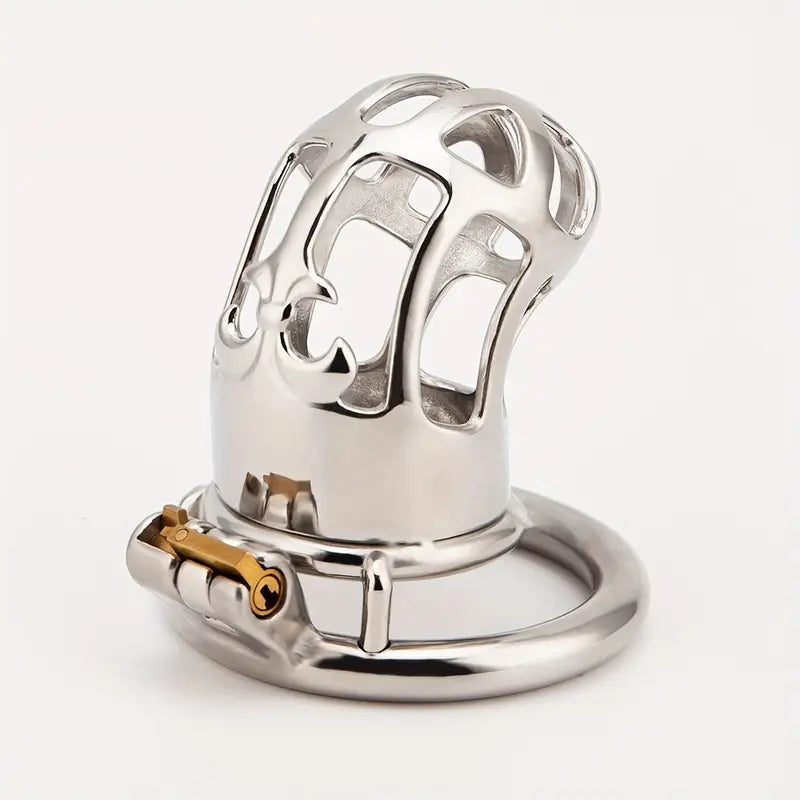 Stainless Steel Chastity Cage For Men Adult BDSM Sex Toy With Pubic Ring