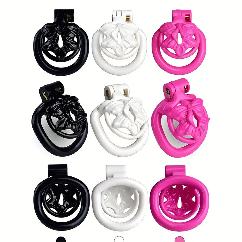 Butterfly-Inspired Chastity Lock With Elastic Belt Hard Plastic Male Cock Cage