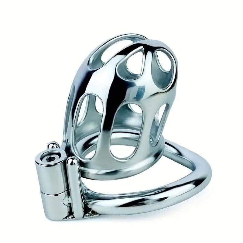 Hollowed-out Stainless Steel Penis Lock Columnar Shape Male Chastity Cage