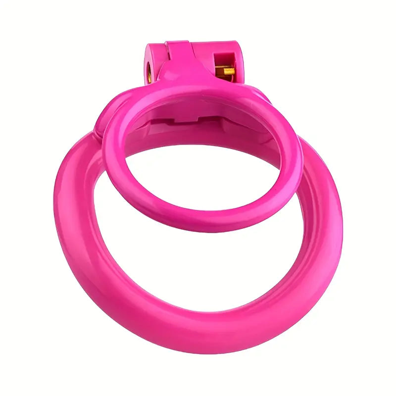 Pink Dual-Axis Penis Ring Adjustable Tension Lightweight Resin Cock Cage