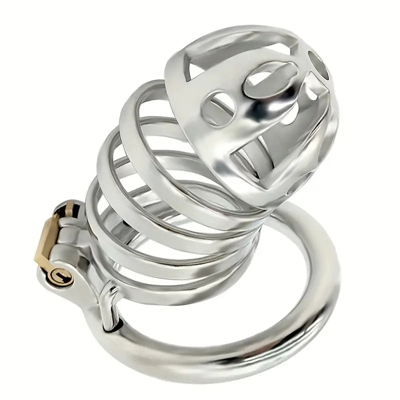 Stainless Steel Long Chastity Cage Device Multi-ring Penis Ring Chastity Lock