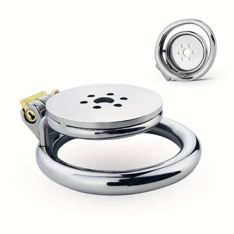 Metal Negative Inverted Chastity Cage Flat Stainless Steel Chastity Lock Cage