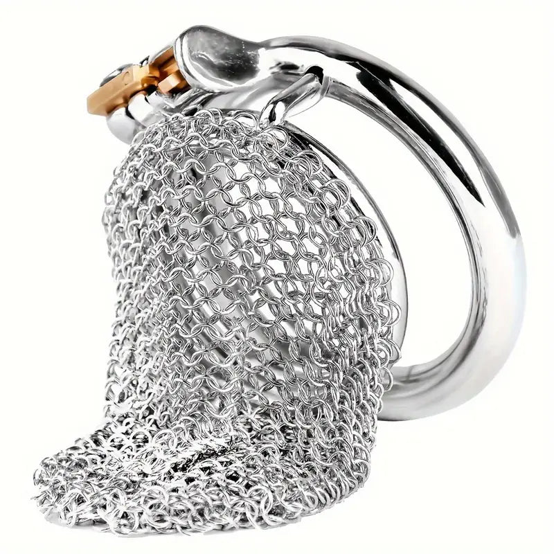 Male Stainless Mesh Metal Chastity Lock Cage Penis Lightweight Anti-Escape