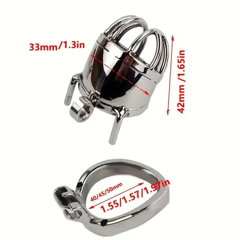 Stainless Steel Male Chastity Device Short Curved Arc With Locking Mechanism