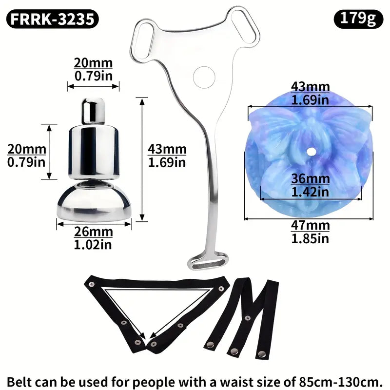 Metal Flat BDSM Butterfly Vaginal Chastity Cage Device Belt For Female Adults