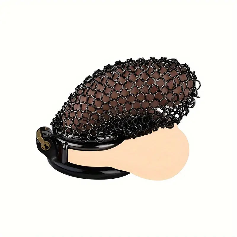 Black Long Chain Male Chastity Cage With Locking Clasp Adult BDSM Toy