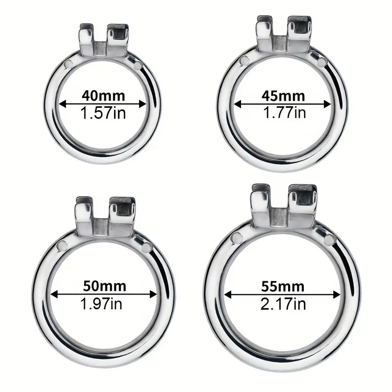 Stainless Steel Chastity Cage With Detachable Silicone Urethral Plug Penis Lock