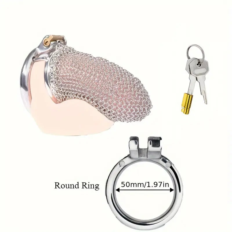 Male Stainless Mesh Metal Chastity Lock Cage Penis Lightweight Anti-Escape