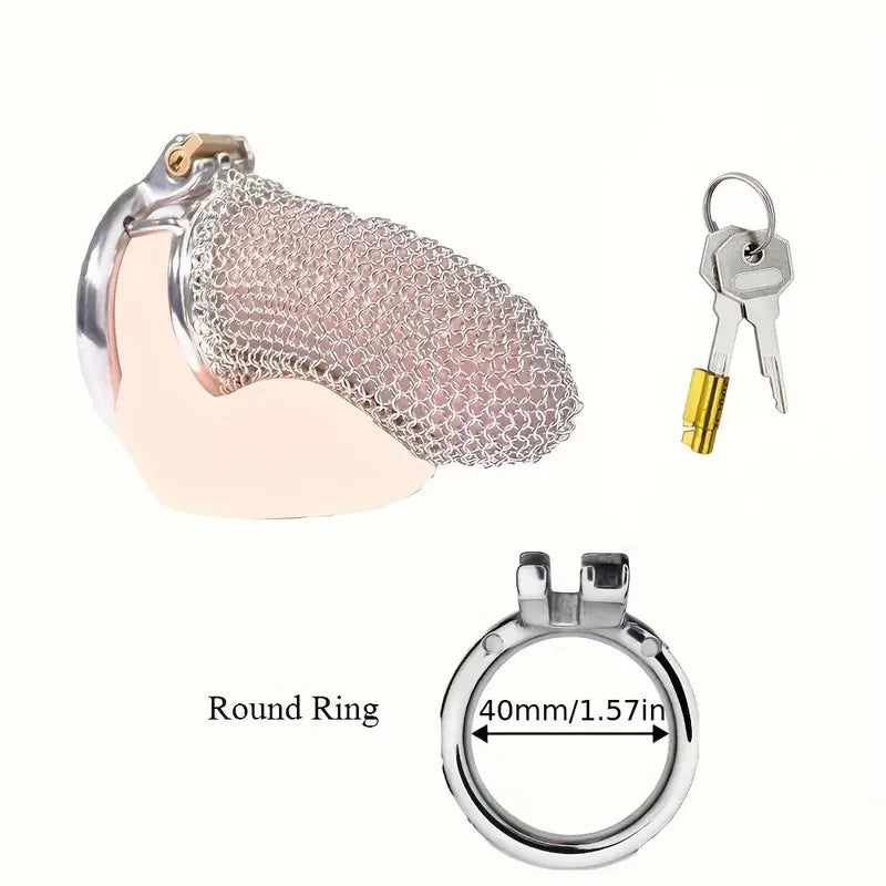 Male Stainless Mesh Metal Chastity Lock Cage Penis Lightweight Anti-Escape