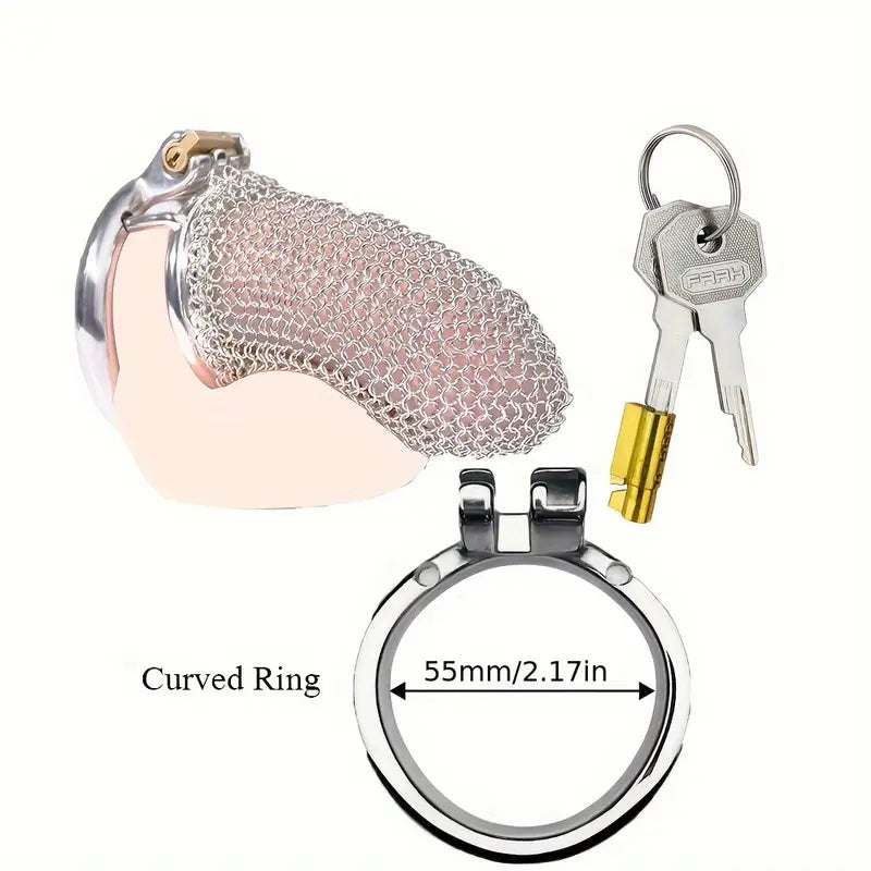 Male Stainless Mesh Metal Chastity Lock Cage Penis Lightweight Anti-Escape