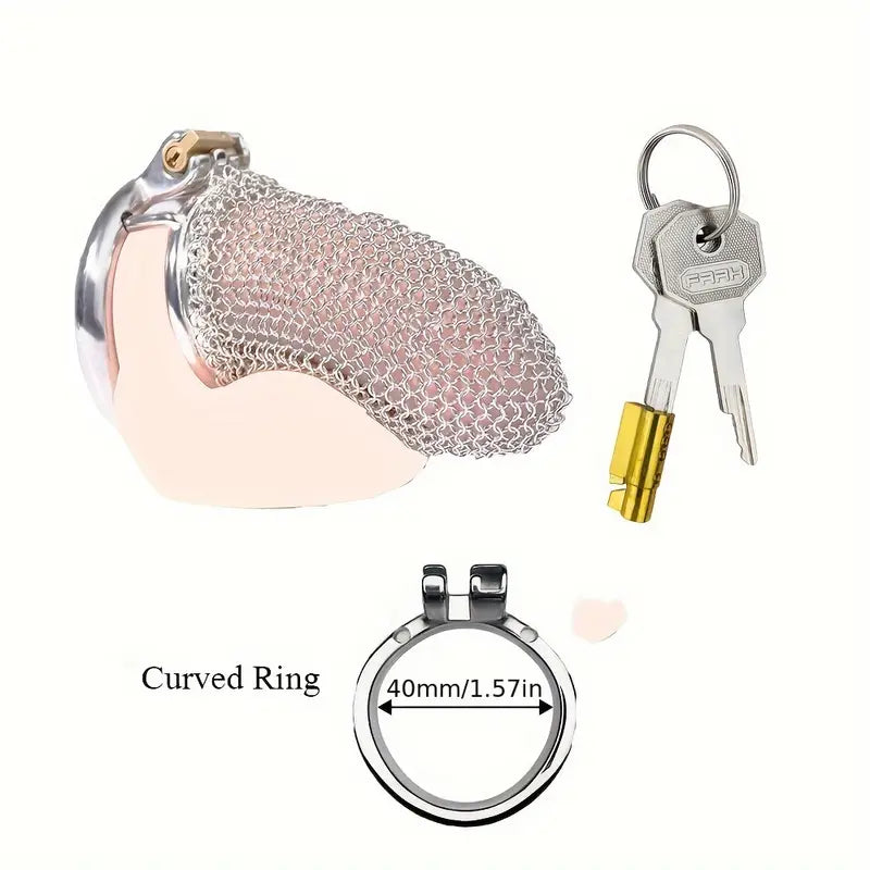 Male Stainless Mesh Metal Chastity Lock Cage Penis Lightweight Anti-Escape