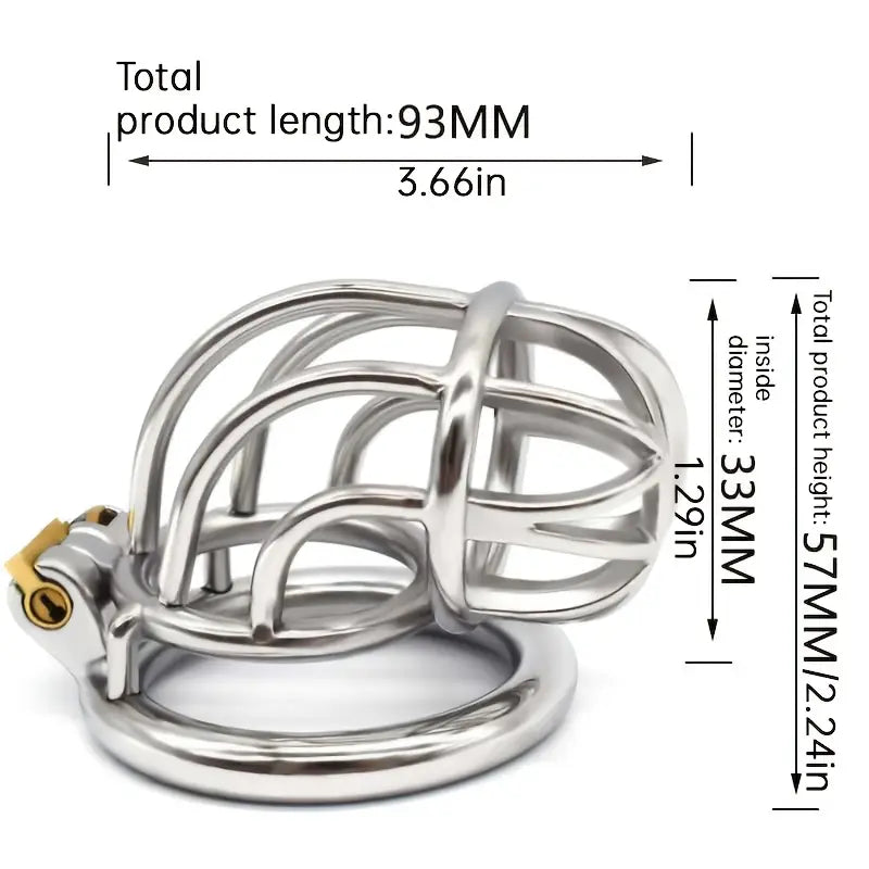 304 Stainless Steel Lock Skeletonized Design One-Piece Molding Cock Cage