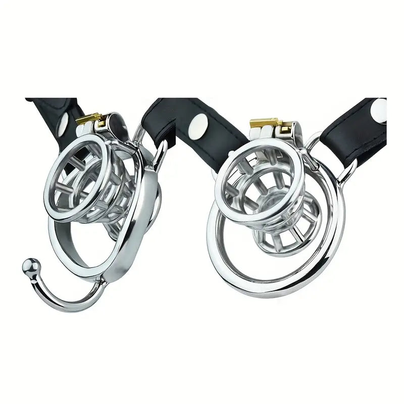 Negative Inverted Male Chastity Cage With PU Chastity Belt CB Lock Cock