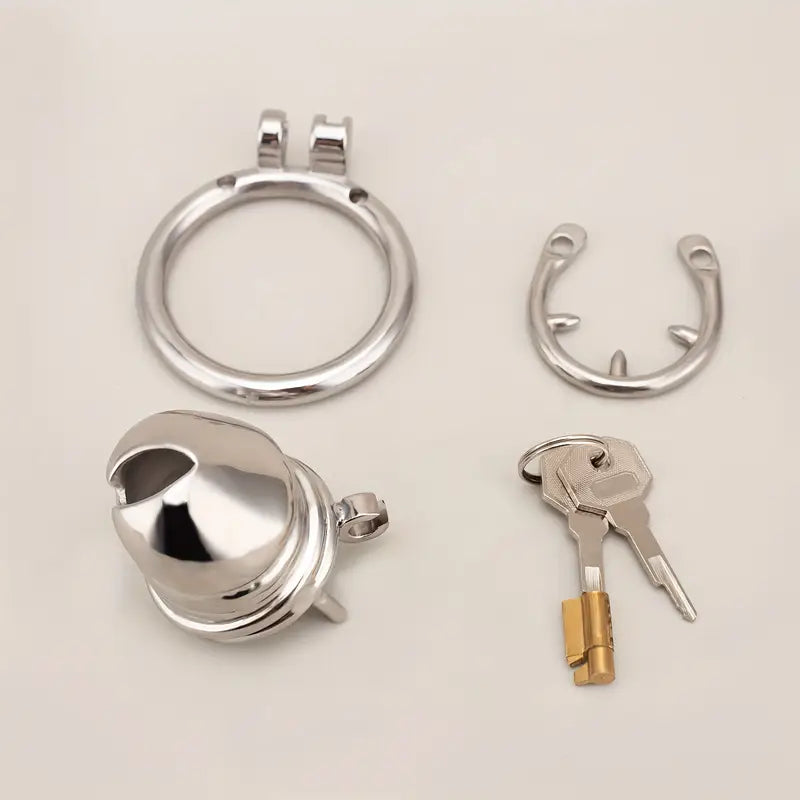 Stainless Steel Penis Cage Men Chastity Lock Belt Fun Bondage Chastity Cage