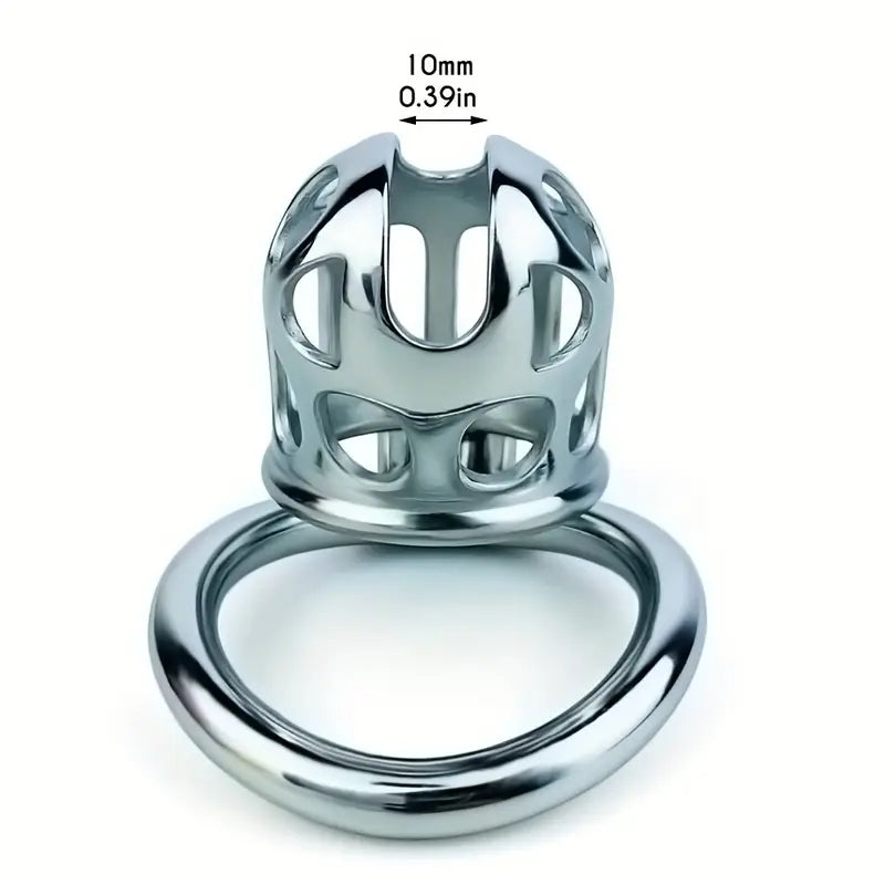 Hollowed-out Stainless Steel Penis Lock Columnar Shape Male Chastity Cage