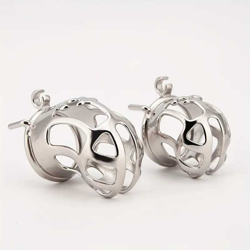 Stainless Steel Chastity Cage For Men Adult BDSM Sex Toy With Pubic Ring