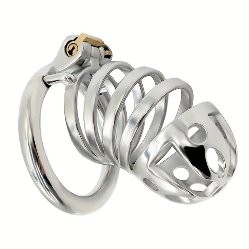 Stainless Steel Long Chastity Cage Device Multi-ring Penis Ring Chastity Lock