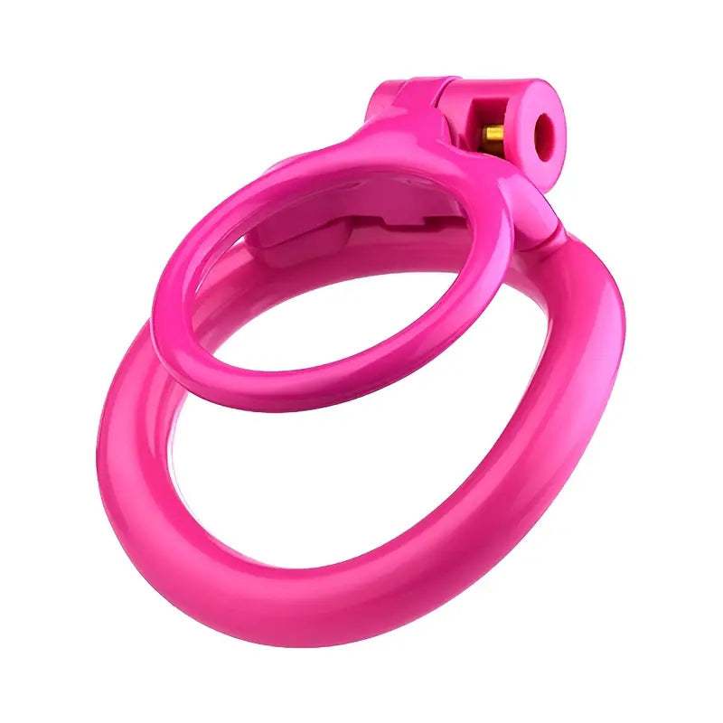 Pink Dual-Axis Penis Ring Adjustable Tension Lightweight Resin Cock Cage