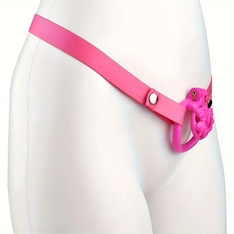 Butterfly-Inspired Chastity Lock With Elastic Belt Hard Plastic Male Cock Cage