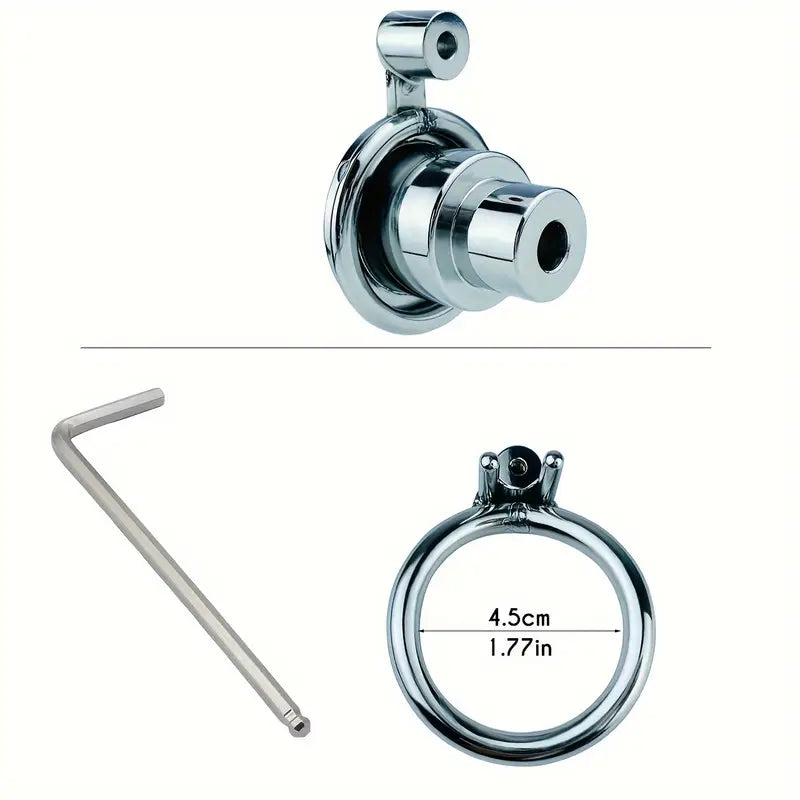 Hex-lock Arc-shaped Double Layer Urinary Catheter Inversion Chastity Cage