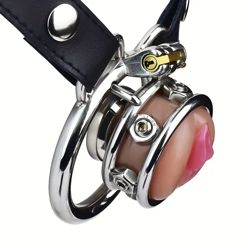 Vagina Chastity Cage For Male Silicone Pink Pussy Chastity Device Cock Cage