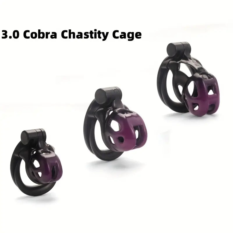 High-Quality Gradient Durable ABS Male Chastity Cage With Double Penis Rings