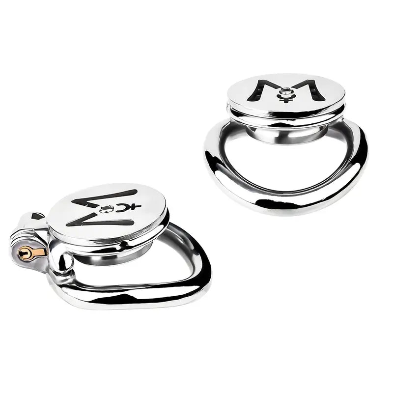 Silicone Mini Wolf Dildo With Metal Flat Chastity Cage Adjustable Strap Cock Ring