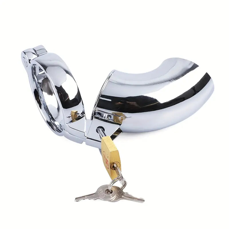 Locking Stainless Steel Chastity Cage Cock Lock For Men Penis Restraints Cage