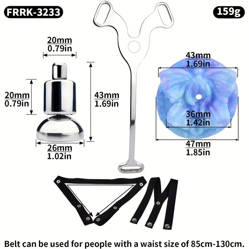 Metal Flat BDSM Butterfly Vaginal Chastity Cage Device Belt For Female Adults