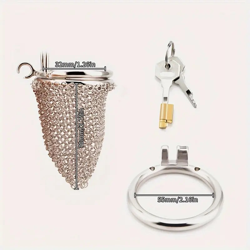 Mesh Chastity Lock For Men Hollow Chastity Cage Celibacy CB Chastity Device