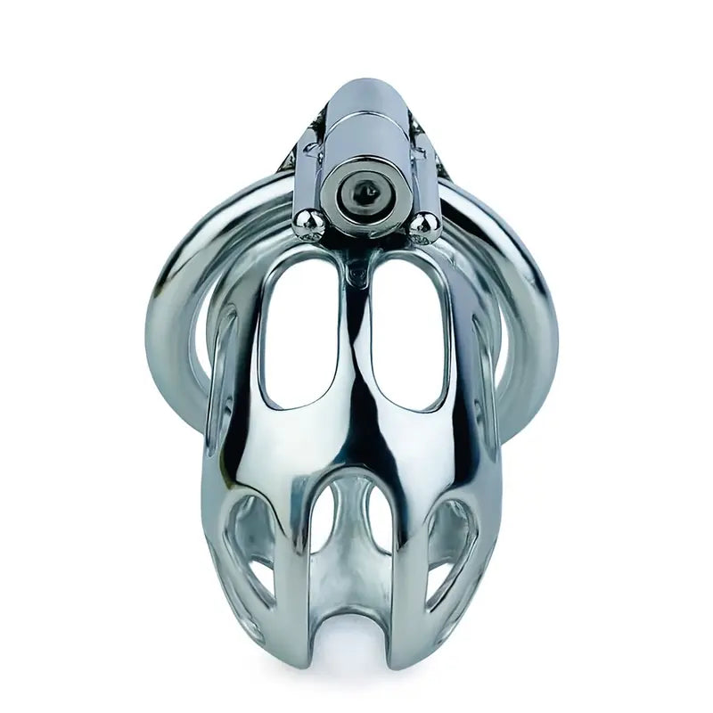Hollowed-out Stainless Steel Penis Lock Columnar Shape Male Chastity Cage