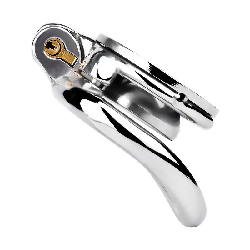 M-shaped Flat Stainless Steel Negative Inverted Chastity Penis Lock Cage