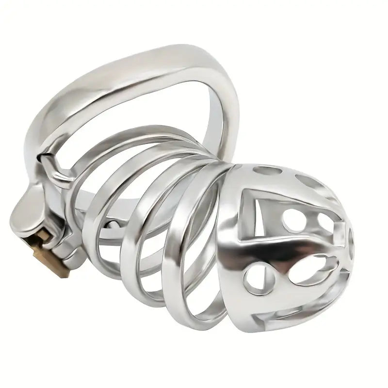 Stainless Steel Long Chastity Cage Device Multi-ring Penis Ring Chastity Lock