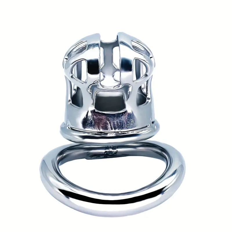Small Stainless Steel Hollow Male Chastity Cage Bent Tube Design Penis Cage