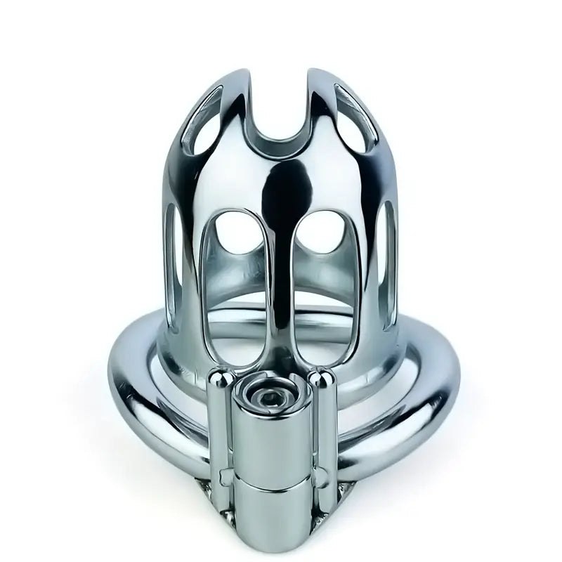 Hollowed-out Stainless Steel Penis Lock Columnar Shape Male Chastity Cage