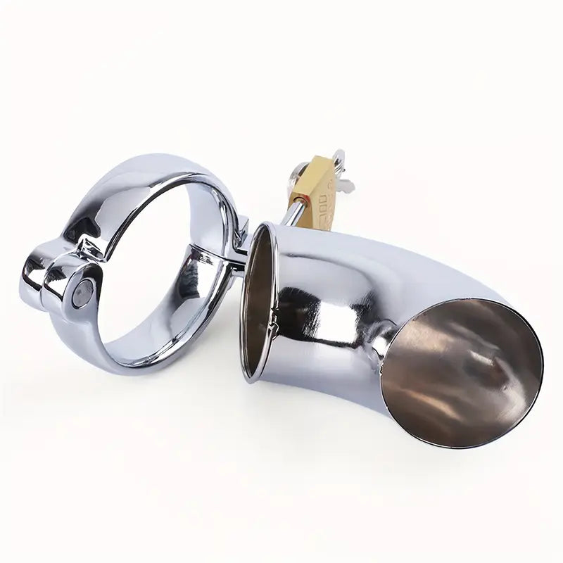 Locking Stainless Steel Chastity Cage Cock Lock For Men Penis Restraints Cage