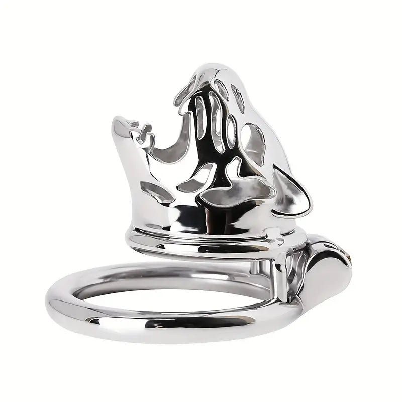 Stainless Steel Wolf Head Male Chastity Cage With Key Various Sizes Available