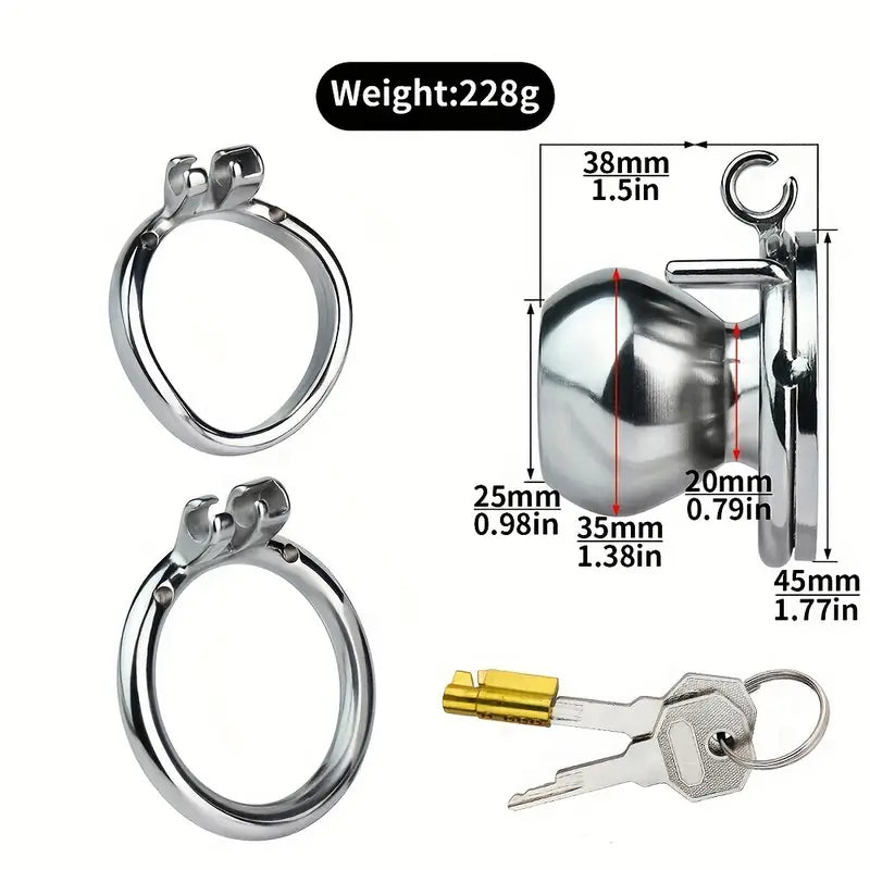 Men Chastity Device Flat Metal Chastity Cage BDSM Bondage BDSM Sex Toy
